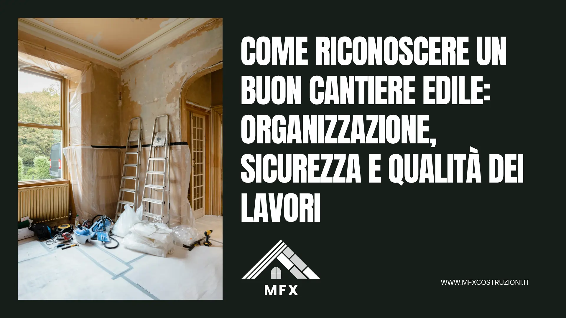Cantiere edile organizzato con operai al lavoro, materiali ordinati e attenzione alla sicurezza nei lavori edili in Friuli