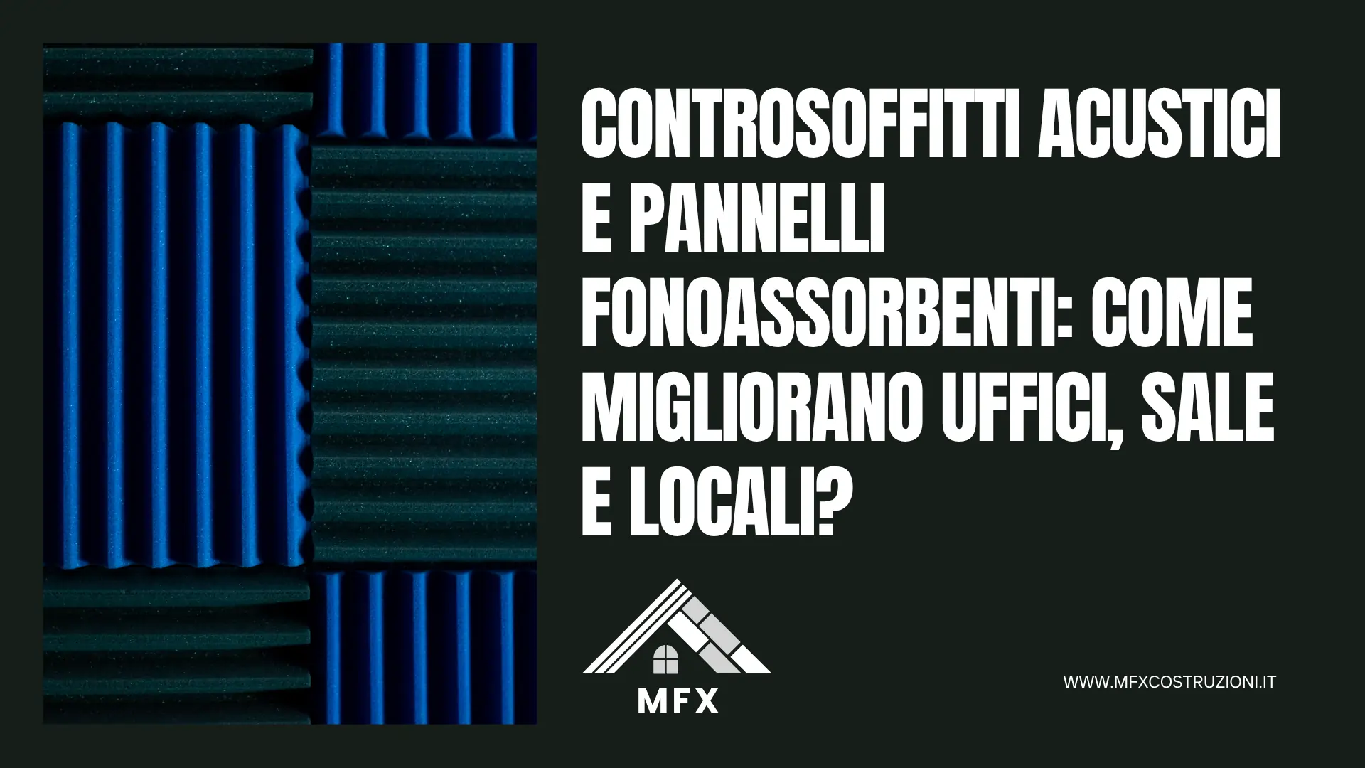 Controsoffitti acustici e pannelli fonoassorbenti installati in un ambiente professionale moderno